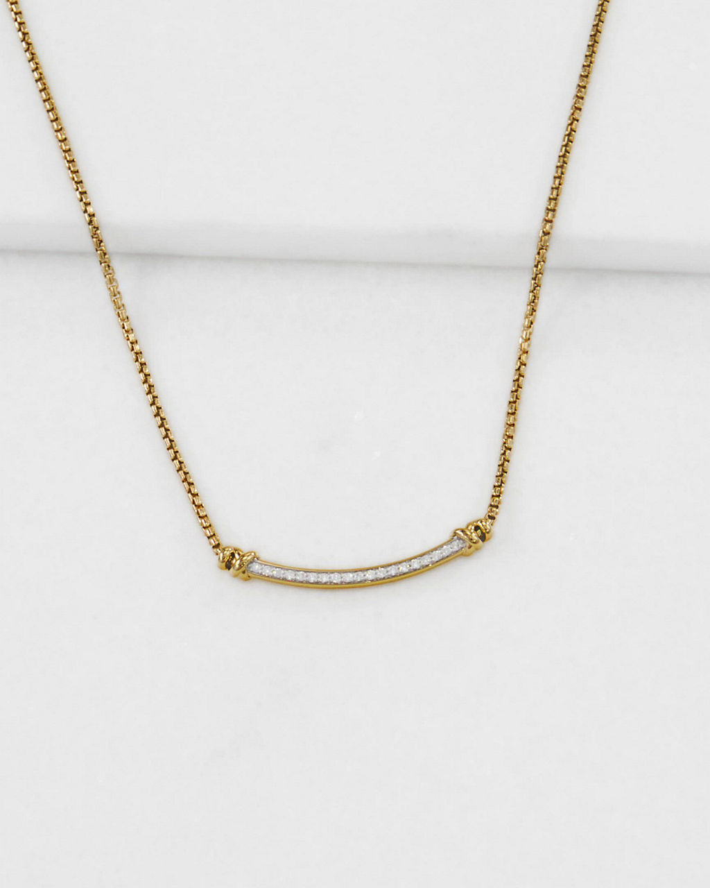 David Yurman Petite Helena Station Necklace in 18K Yellow Gold