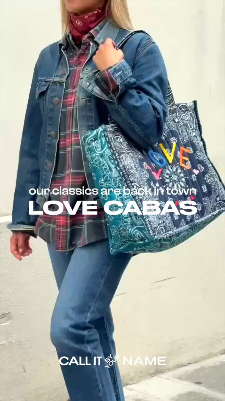 Call it By Your Name Maxi Cabas Quilted Bandana Tote