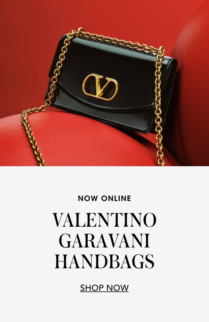 Now online. Valentino Garavani handbags.