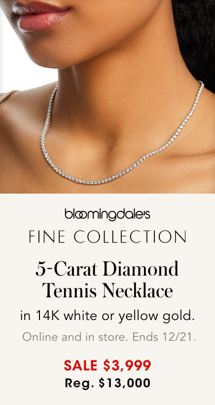 Ends 12/21! 5 tcw Diamond Tennis Necklace: $3,999 (REG. $13,000)