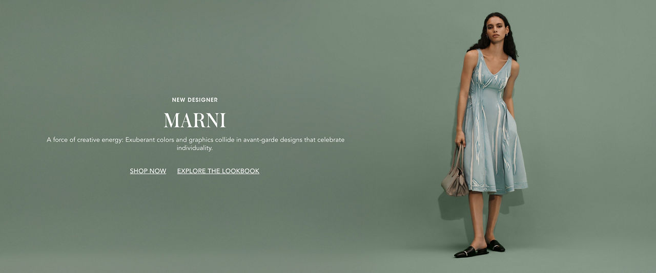 New designer. Marni. Exuberant colors and graphics collide in avant garde designs that celebrate individuality.