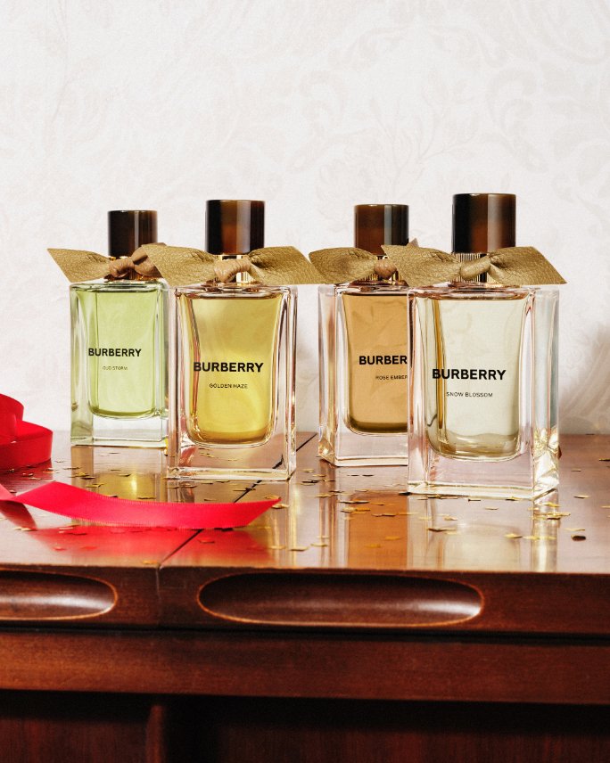 4 bottles of Burberry perfume.