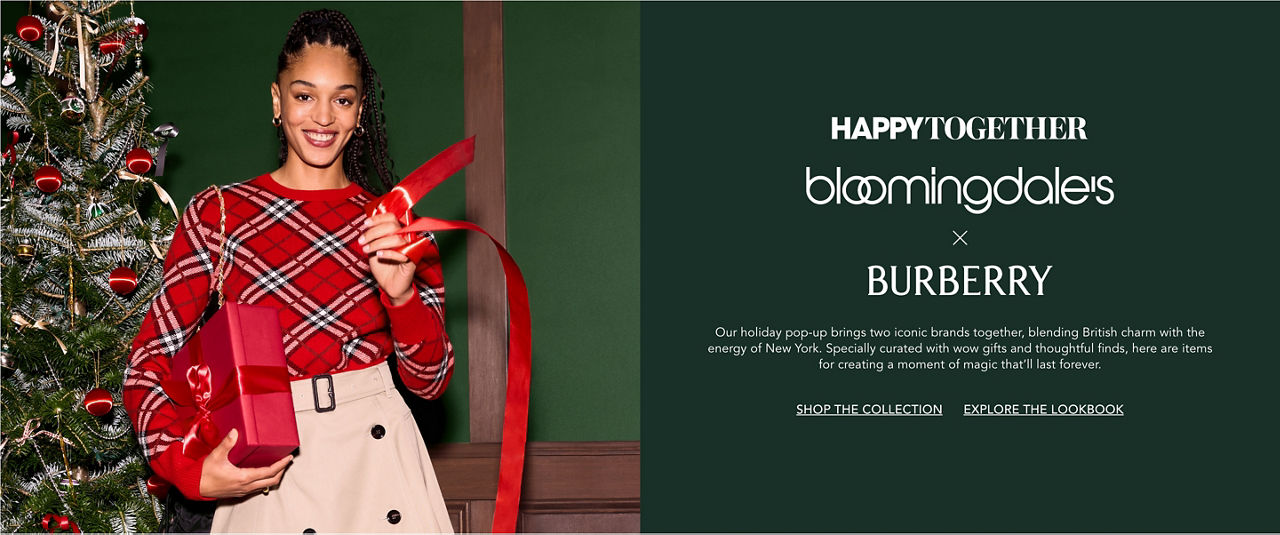 Bloomingdales and Burberry. Our holiday pop up brings 2 iconic brands together, blending British charm with the energy of New York.