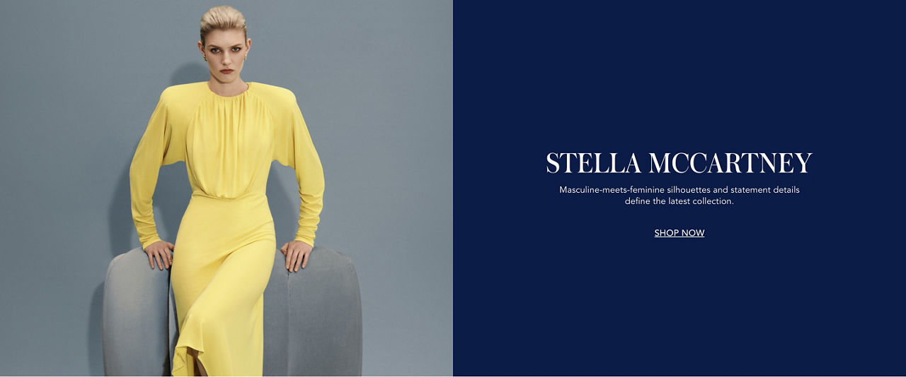 Stella McCartney. Masculine meets feminine silhouettes and statement details define the latest collection. 