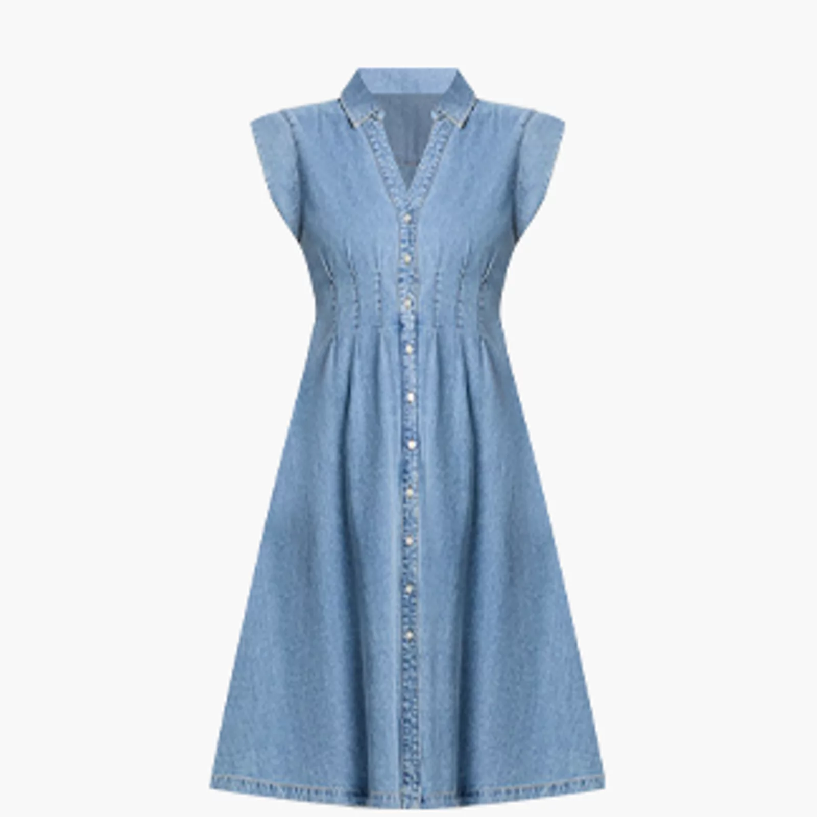 1 photo of knitted brown dress, over the knee length with long sleeves.