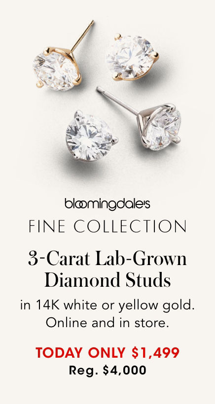 Today Only! 3 tcw Lab Grown Diamond Studs: $1,499 (REG. $4,000)