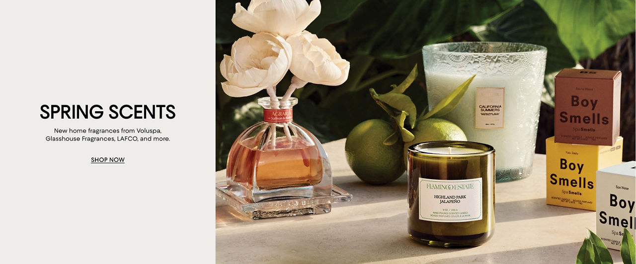 Spring scents. New home fragrances from Voluspa, Glasshouse Fragrances, Lafco & more.
