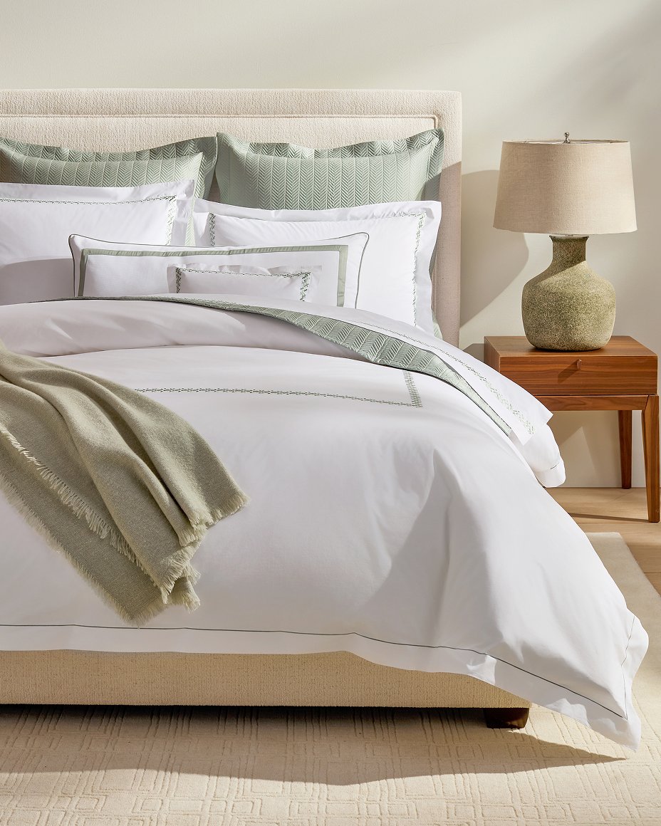 Summer bedding refresh. Matouk.