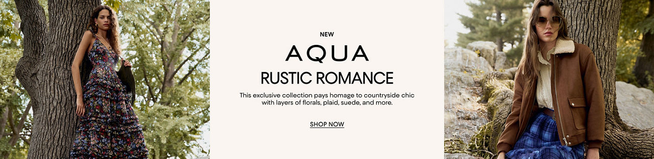 Aqua Rustic Romance. Paying homage to countryside chic with layers of florals, plaid, suede, and more.