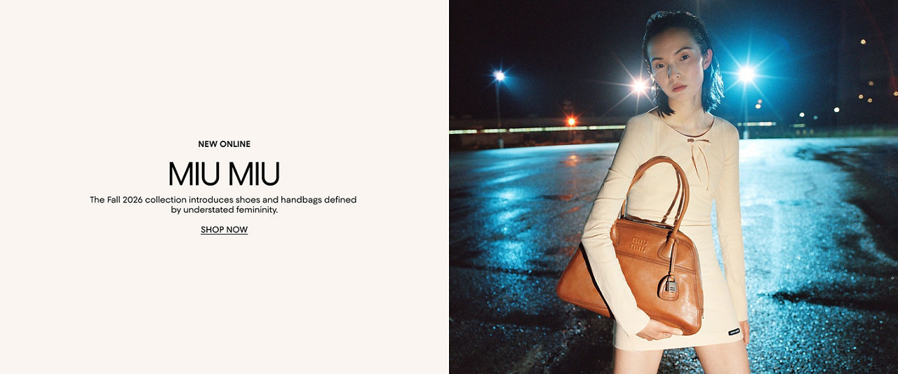 New online, Miu Miu. the Fall 2026 collection introduces shoes and handbags defined by understated femininity.