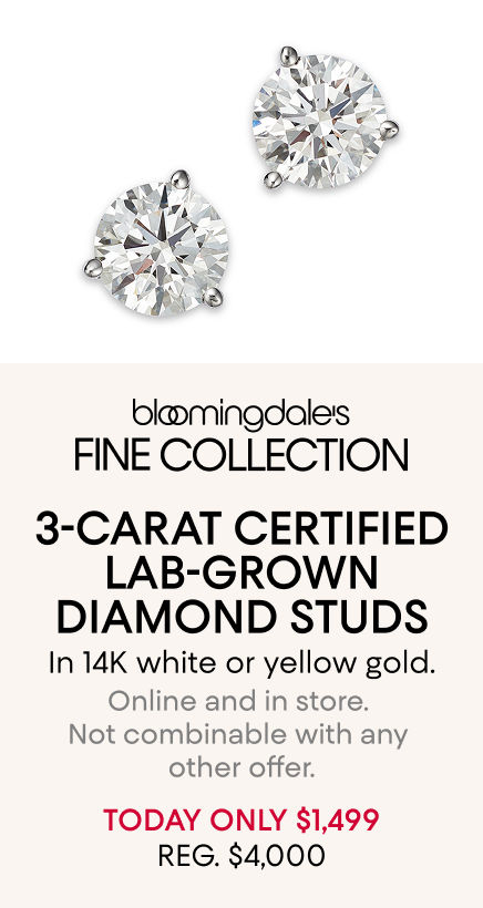 Today Only! 3 tcw Lab Grown Diamond Studs: $1,499 (Reg. $4,000)