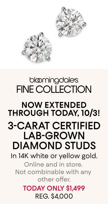 Now Extended! 3 tcw Lab Grown Diamond Studs: $1,499 (Reg. $4,000)
