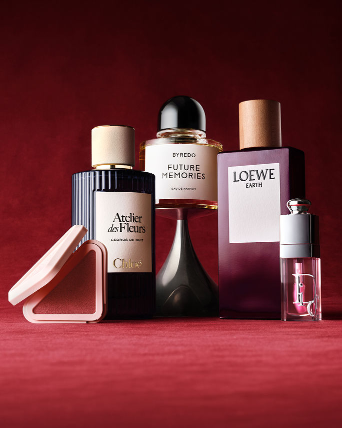 Bottles of fragrance. Our best beauty gifts, shop for her.
