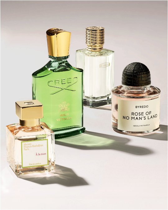 4 perfume bottles. Shop floral fragrances.