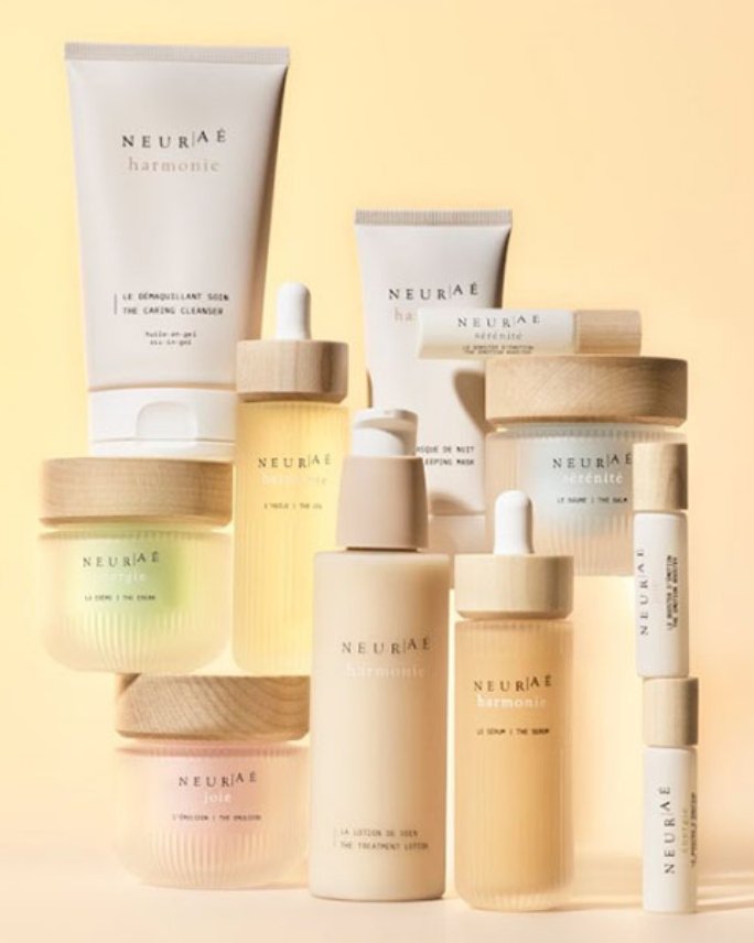 A variety of stacked Neurae jars and bottles. Shop Neurae.