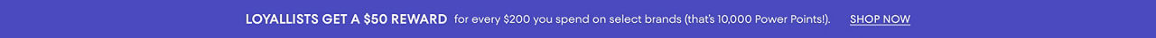 20 to 60% off luggage. Loyallists get a $50 reward for every $200 spent on select brands.