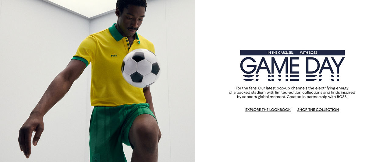 In the carousel with Boss. Game Day. Boss celebrates soccer at its finest. Explore limited edition collections & curated picks.