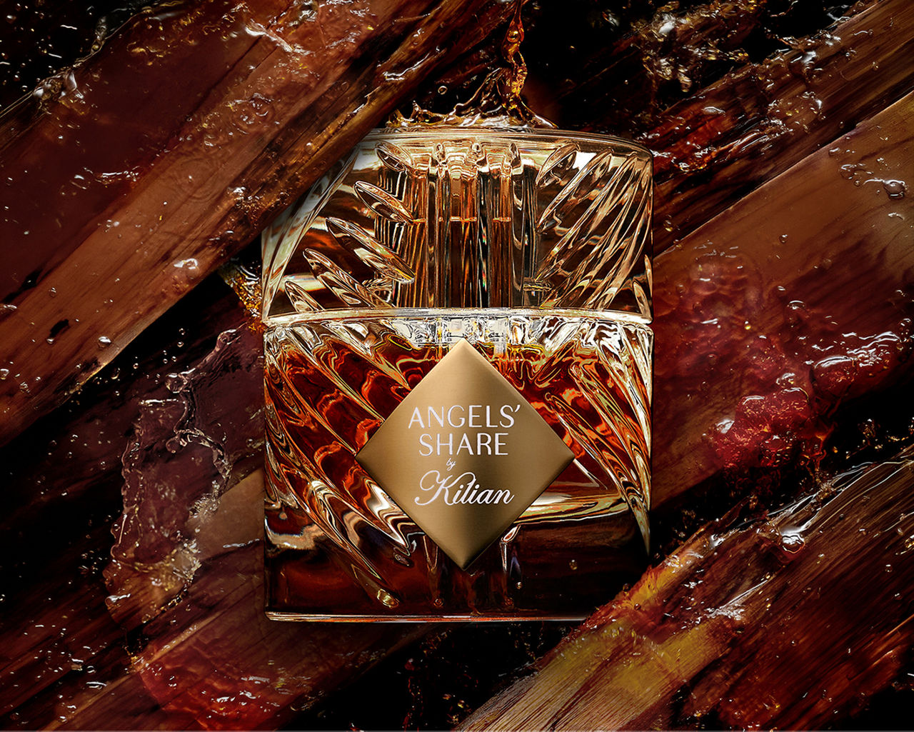 A cut crystal looking bottle of Kilian Paris Angels Share fragrance. Luxe fragrance, Kilian Paris.