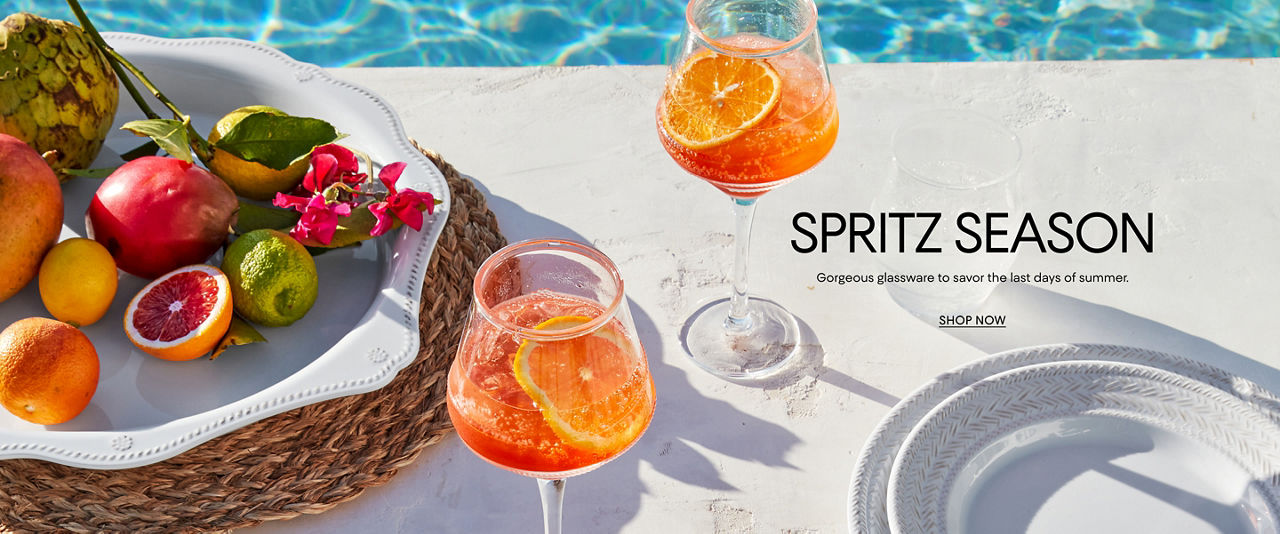 Spritz season. Gorgeous glassware to savor the last days of summer.