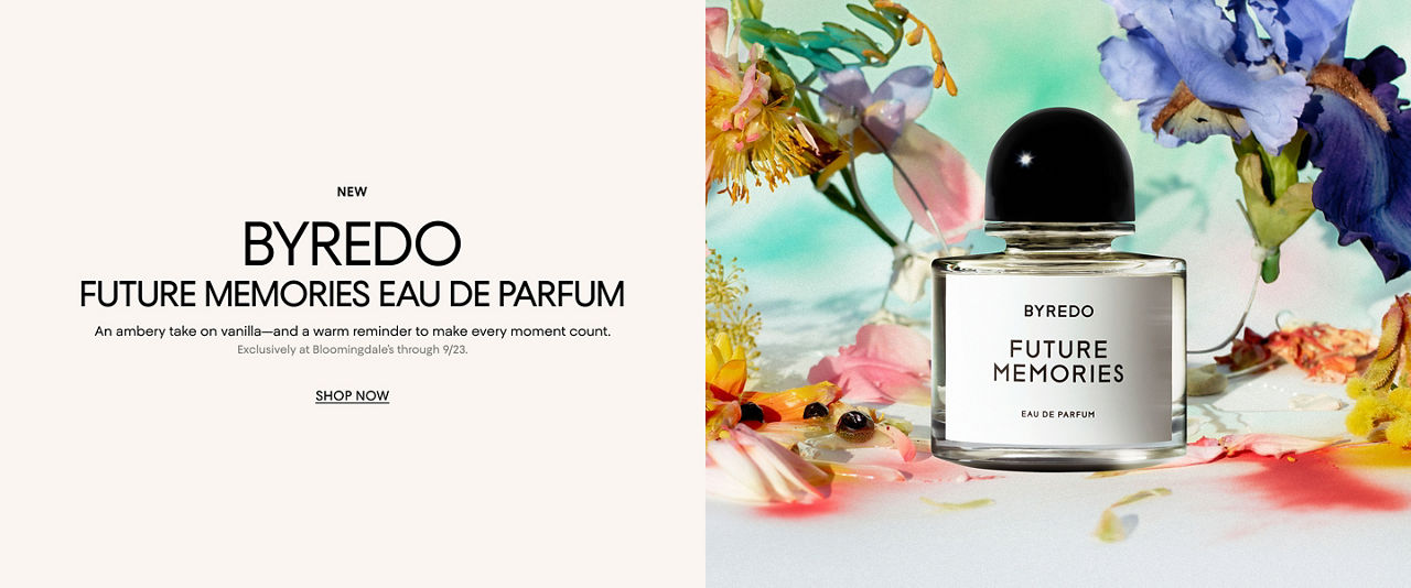 New Byredo Future Memories eau de parfum. An ambery take on vanilla. Exclusively at Bloomingdales through September 23.