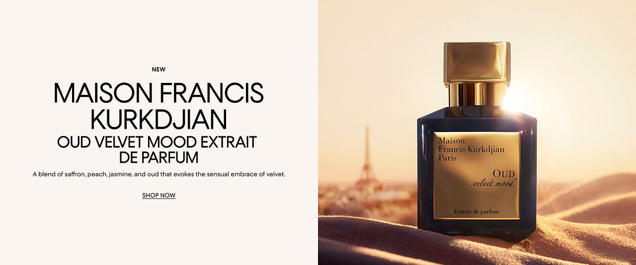 New Maison Francis Kurkdjian oud velvet mood extrait de parfum. A blend of saffron, peach, jasmine & oud.