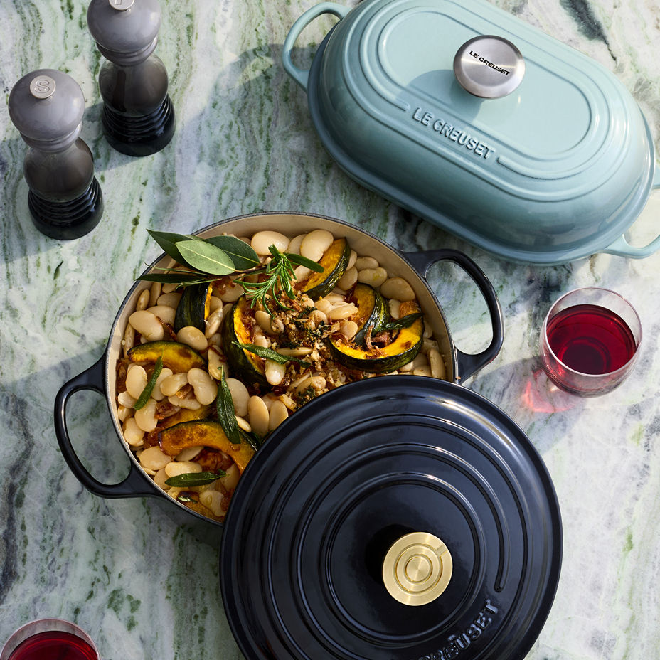 Le Creuset. The beloved French cast iron cookware now comes in an exclusive onyx shade you will only find here.