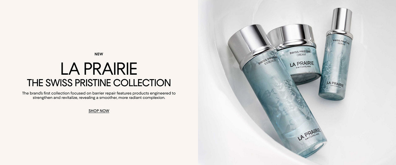 New La Prairie The Swiss Pristine Collection. The brands first collection focused on barrier repair reveals a more radiant complexion.