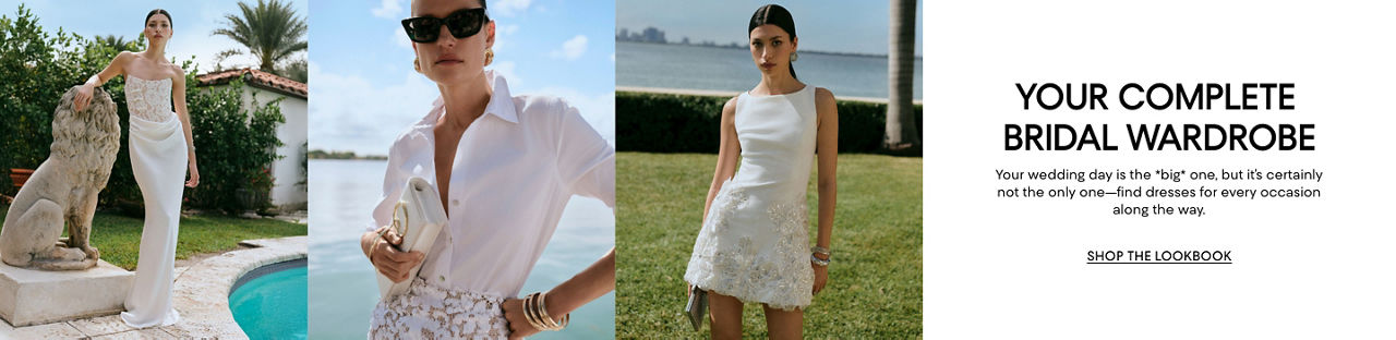 Your complete bridal wardrobe. Your wedding day is the big one, but certainly not the only one. Find dresses for every occasion.