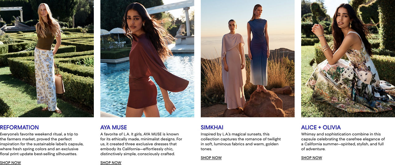 California Love, Top Brands. Refromation. Aya Muse. Simkhai. And Alice and Olivia.