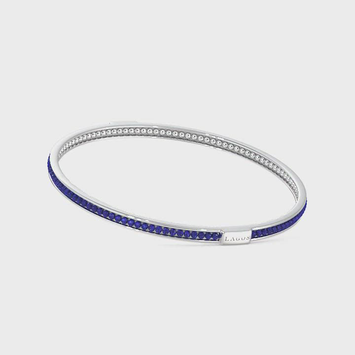 LAGOS Sterling Silver Caviar Icon Beaded Bangle Bracelet