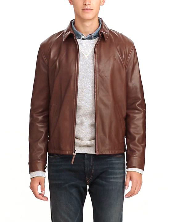 Polo Ralph Lauren Maxwell Lambskin Leather Zip Jacket | Bloomingdale's