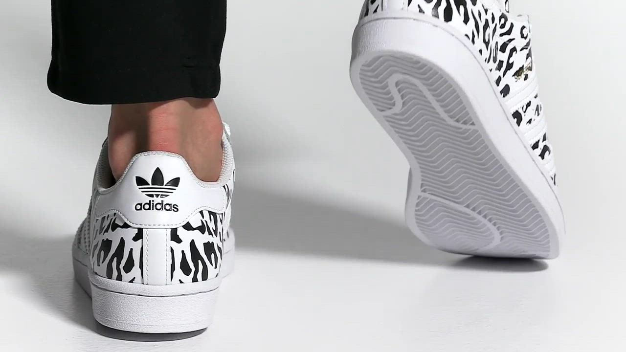 Adidas Women's Superstar Leopard Print Low Top Sneakers
