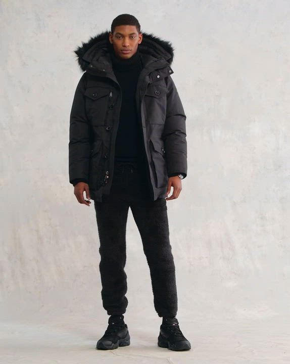 Ralph Lauren ブラックファーベスト M Polo Ralph Lauren Polo Ralph Lauren RLX Faux-Fur Water-Repellent