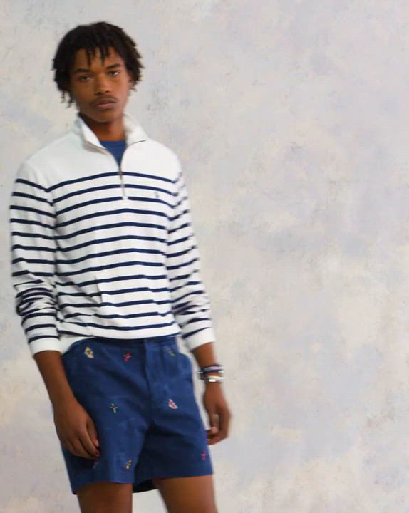 Polo Ralph Lauren Striped Terry Half Zip Sweatshirt | Bloomingdale's