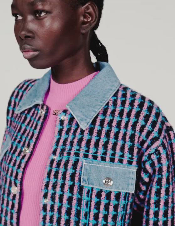 Sandro Gigina Denim Trim Tweed Jacket | Bloomingdale's