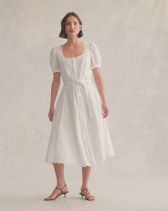 Ralph Lauren Embroidered Eyelet Midi Dress | Bloomingdale's