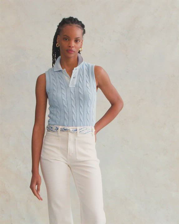 Ralph Lauren Cable Knit Sleeveless Sweater | Bloomingdale's
