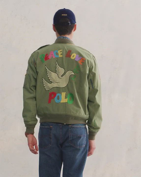 Polo Ralph Lauren Embroidered Twill Full Zip Bomber Jacket