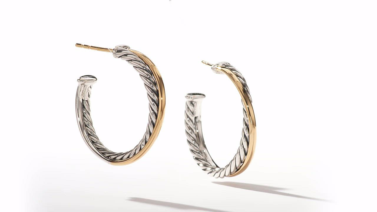 David Yurman Sterling Silver & 18K Yellow Gold Crossover Medium