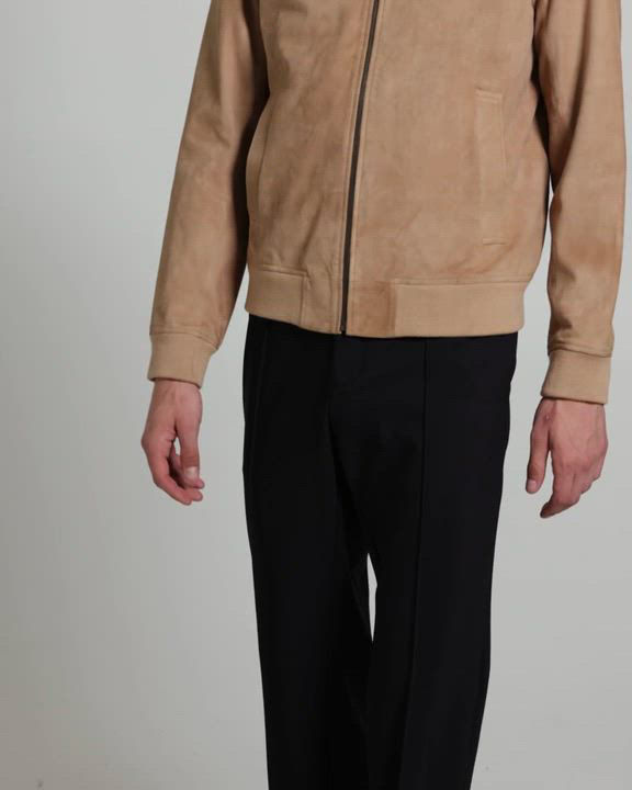 Theory Wyatt Zip Front Suede Jacket | Bloomingdale's