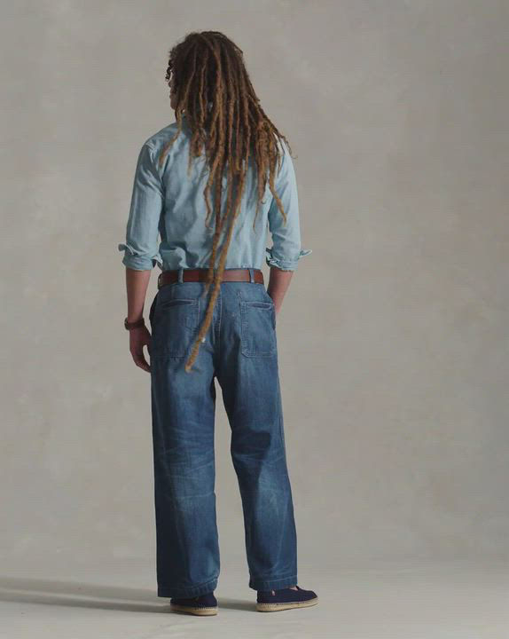 Polo Ralph Lauren Relaxed Fit Distressed Jeans in Blue