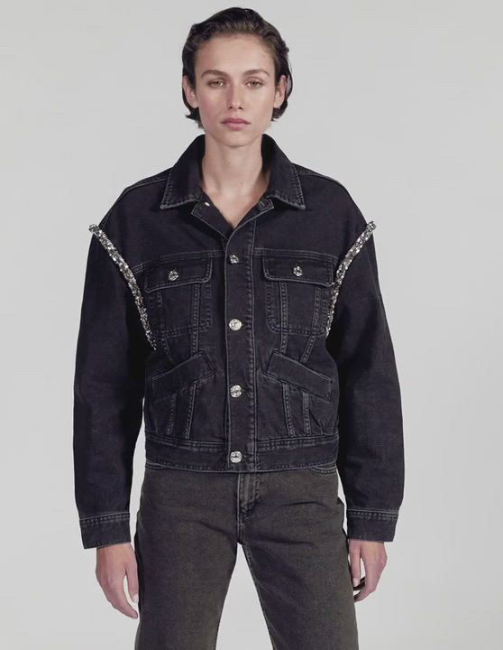 【SANDRO】 Paloma Embellished Denim Jacket Sandro Paloma Embellished Denim Jacket | Bloomingdale's
