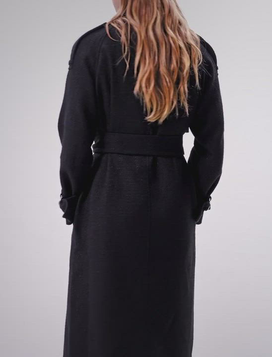 Maje Gedaille Tweed Trench Coat | Bloomingdale