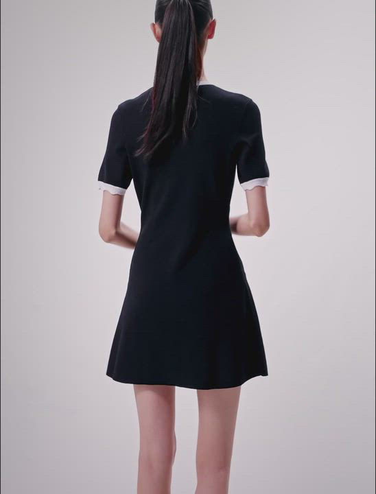 Maje Rolinette Contrast Trim Knit Dress | Bloomingdale's Women