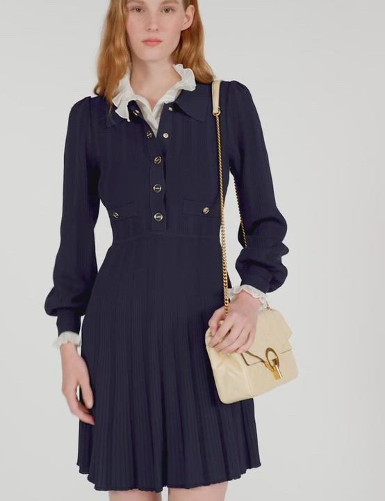brown ribbed knit dress Ralph Lauren Women's Cotton Long-Sleeve Dress main image 0