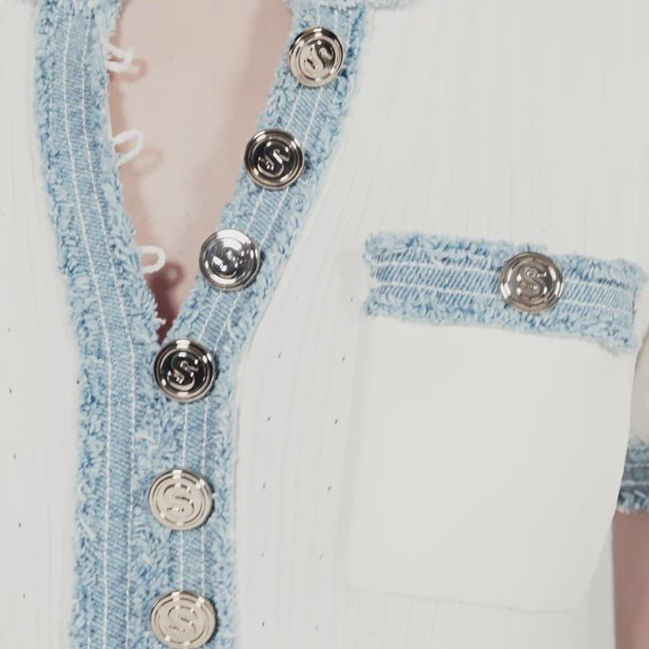 Sandro Knit & Denim Mini Dress | Bloomingdale's Women