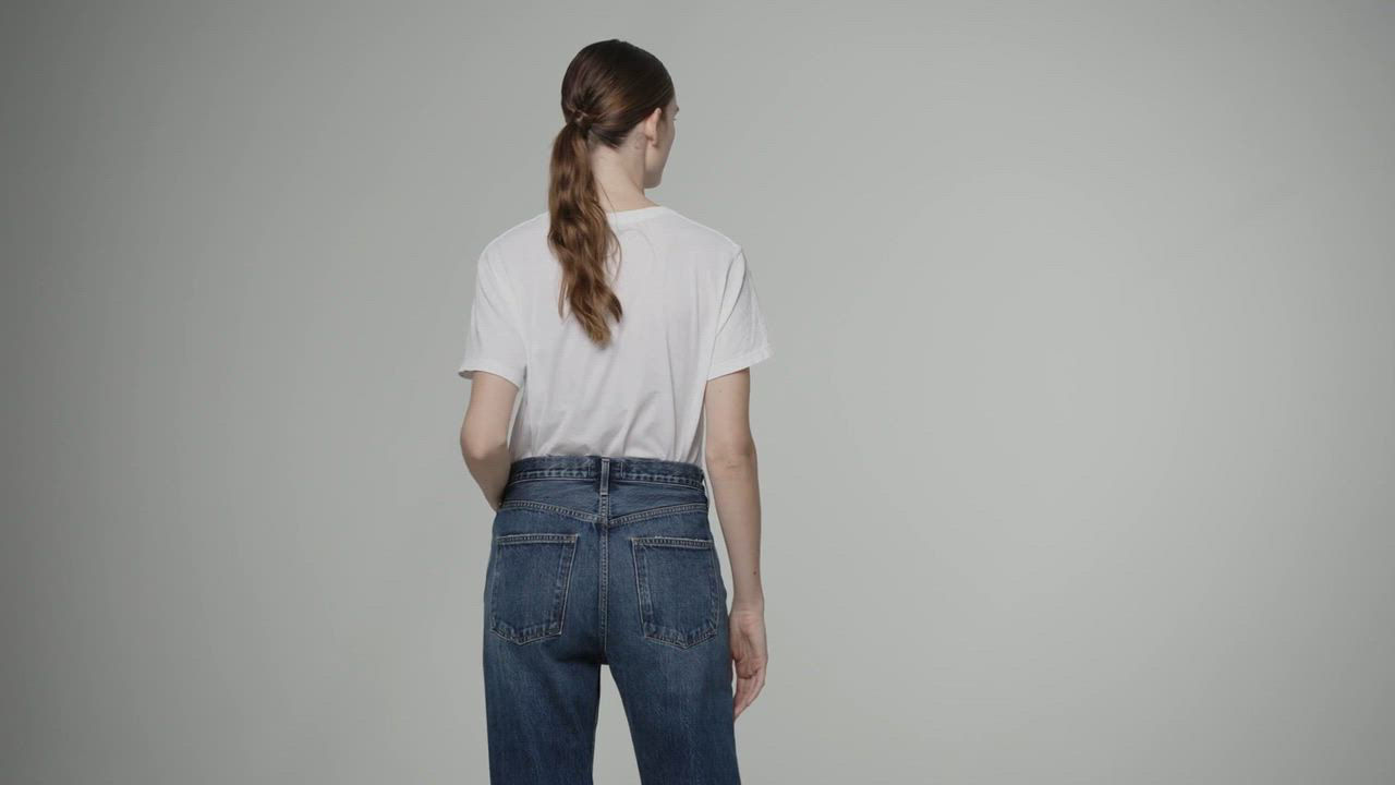 AGOLDE 90's Mid Rise Cropped Straight Leg Jeans in Fortune Cookie