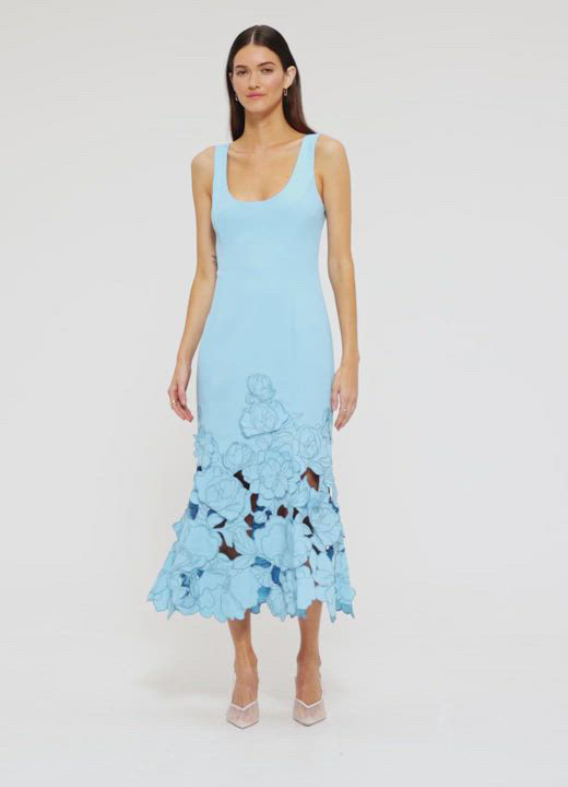 LEO LIN Emily Appliqu Midi Dress | Bloomingdale's Women
