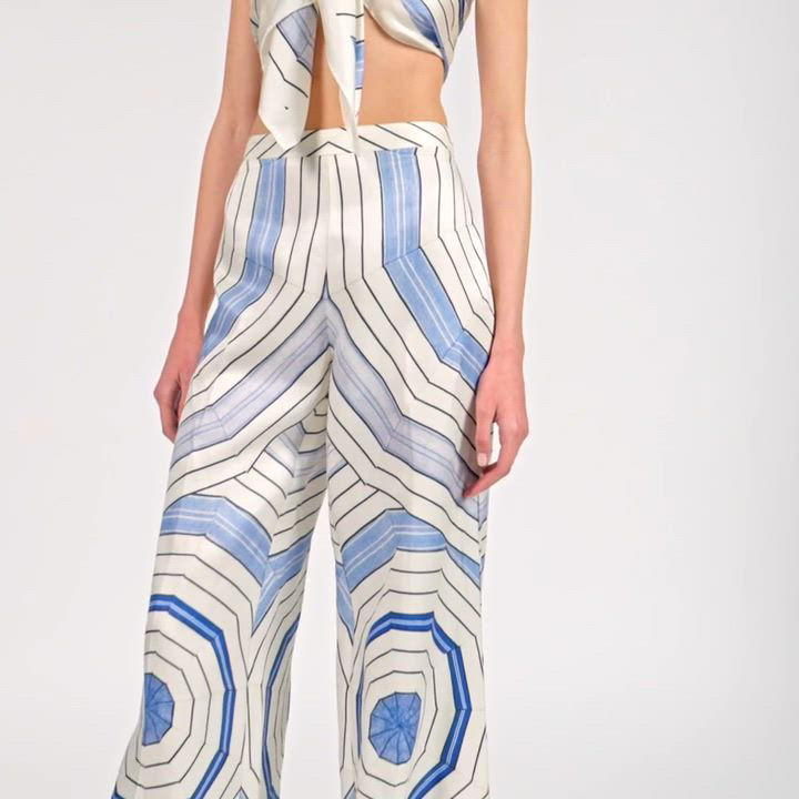 Sandro Sandro Spiral Motif Wide Leg Trousers | Bloomingdale's Women