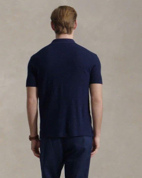 Polo Ralph Lauren Textured Short Sleeve Cotton-Linen Shirt